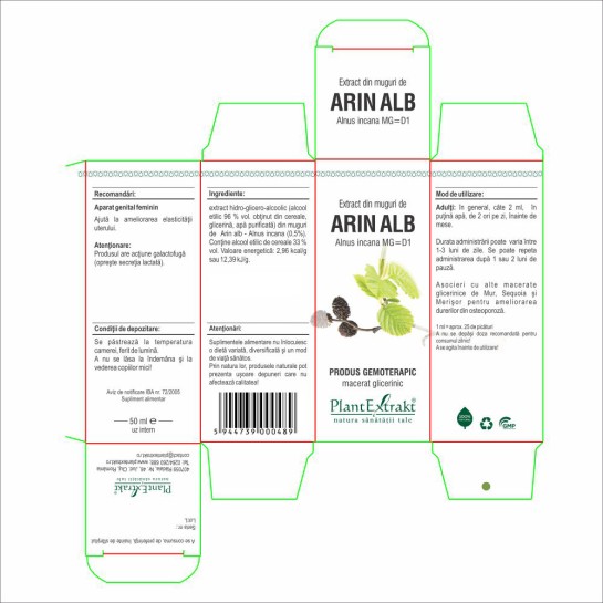 Extract muguri arin alb (Alnus incana) 50ml, PlantExtrakt