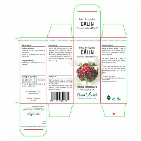 Extract muguri călin (Viburnum lantana) 50ml, PlantExtrakt