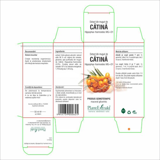 Extract muguri cătină albă (Hippophae rhamnoides) 50ml, PlantExtrakt