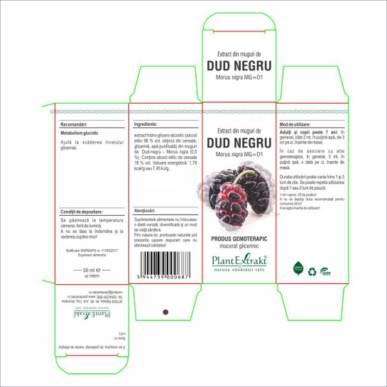 Extract muguri dud negru (Morus nigra) 50ml, PlantExtrakt