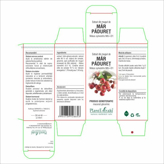 Extract muguri măr păduret (Malus sylvestris) 50ml, PlantExtrakt
