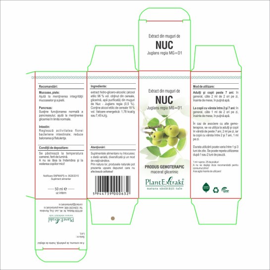Extract muguri nuc (Juglans regia) 50ml, PlantExtrakt