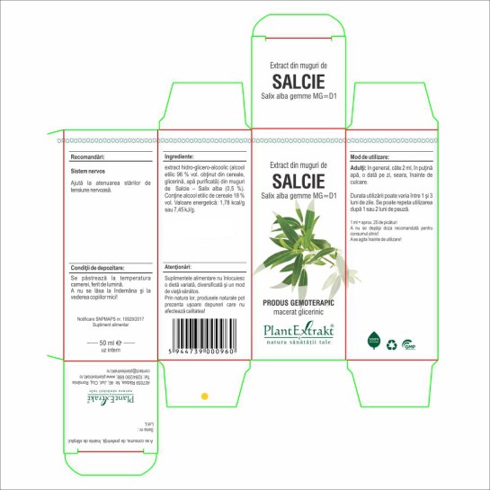 Extract muguri salcie (Salix alba gemme) 50ml, PlantExtrakt