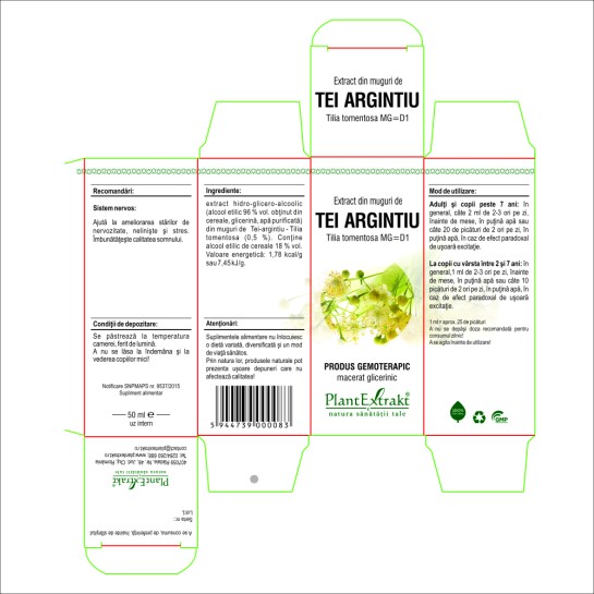 Extract muguri tei argintiu (Tilia tomentosa) 50ml, PlantExtrakt