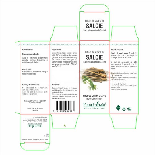 Extract scoartă salcie (Salix alba cortex) 50ml, PlantExtrakt
