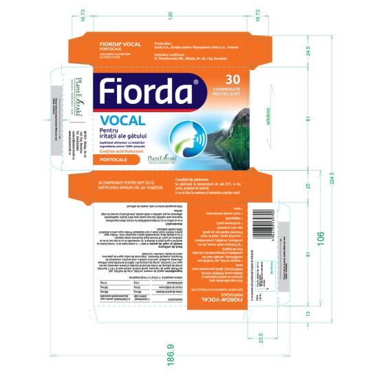 Fiorda vocal portocale, 30 comprimate, PlantExtrakt