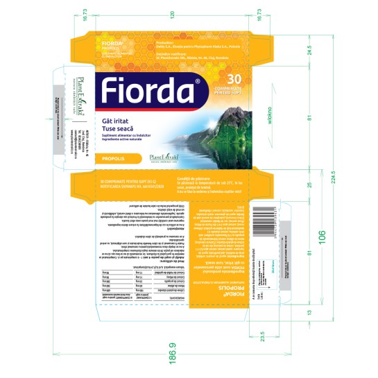 Fiorda propolis, 30 comprimate, PlantExtrakt