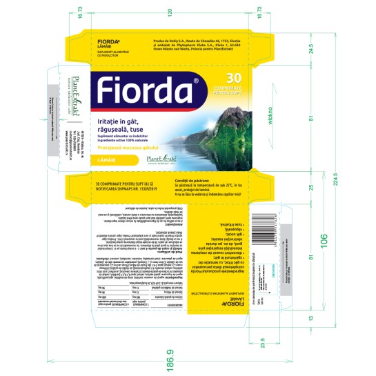 Fiorda lămaie, 30 comprimate, PlantExtrakt