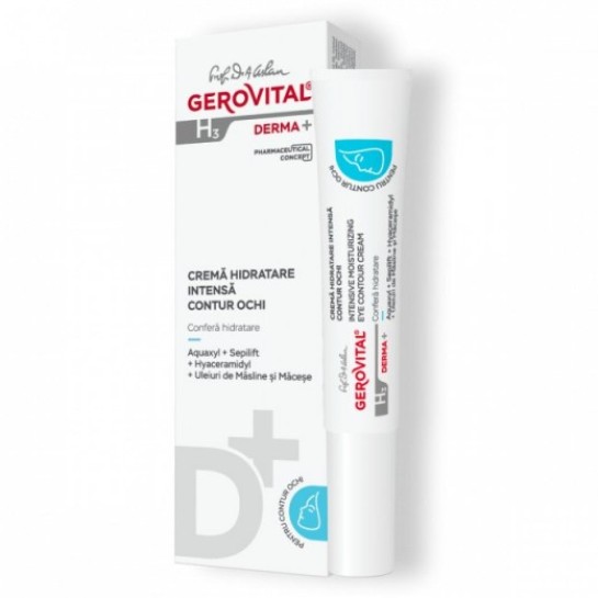 Gerovital H3 Derma+, Crema hidratanta intens corectoare ochi, 15ml