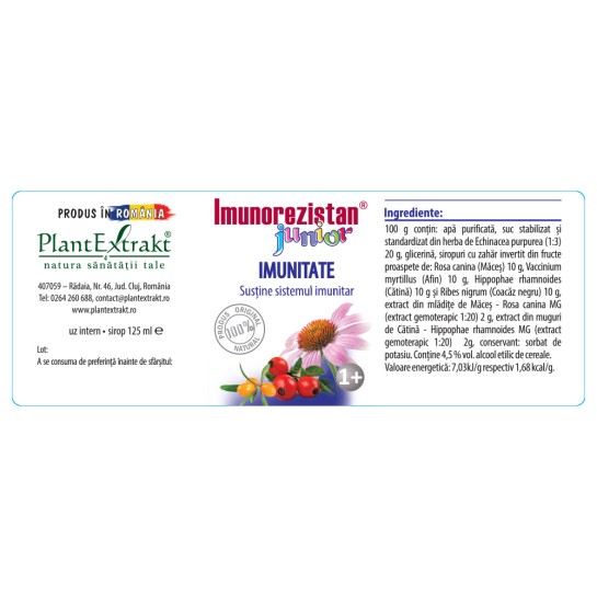 Imunorezistan imunitate junior, 125ml, PlantExtrakt