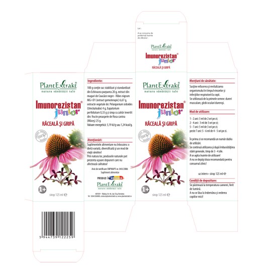 Imunorezistan junior răceală si gripă, 125ml, PlantExtrakt