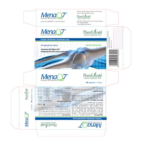 Mena Q7 vitamina K2 naturală, 30 capsule, PlantExtrakt