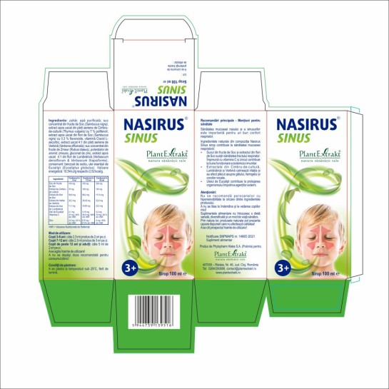 Nasirus Sinus, sirop +3 ani, 100ml, PlantExtrakt