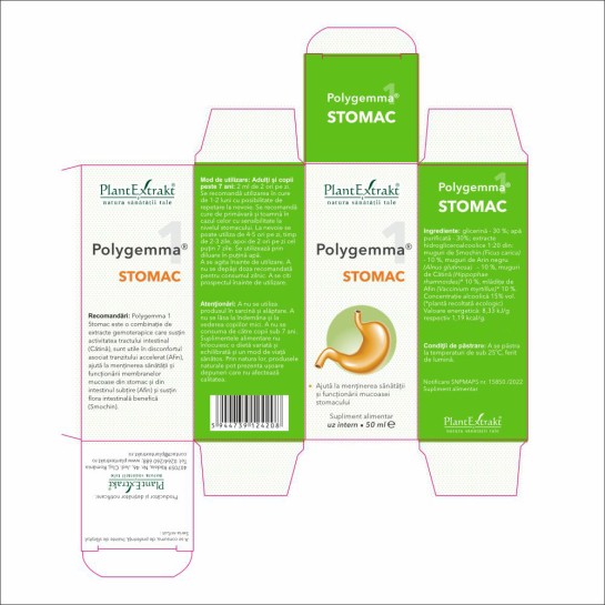 Polygemma 1, Stomac, 50ml, PlantExtrakt