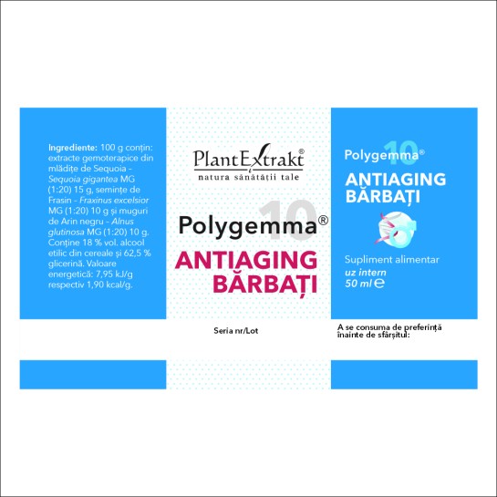 Polygemma 10, Bărbati 50+, 50ml, PlantExtrakt