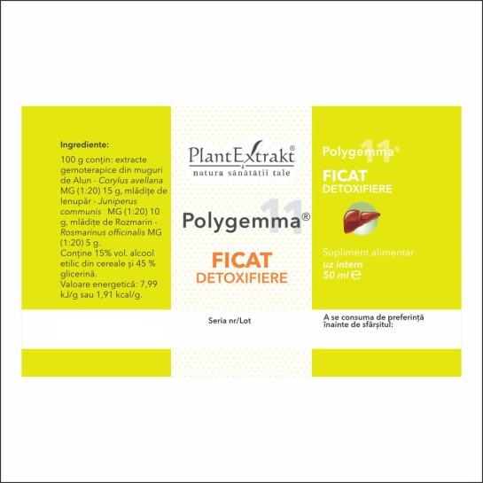 Polygemma 11, Ficat detoxifiere, 50ml, PlantExtrakt