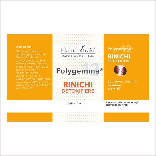 Polygemma 12, Rinichi detoxifiere, 50ml, PlantExtrakt