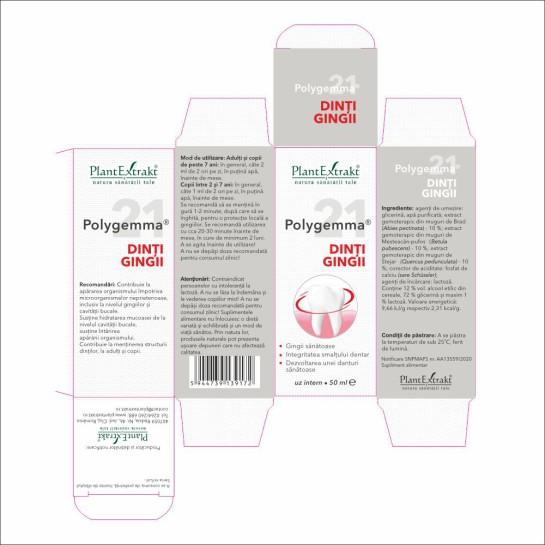 Polygemma 21, Dinti si Gingii, 50ml, PlantExtrakt