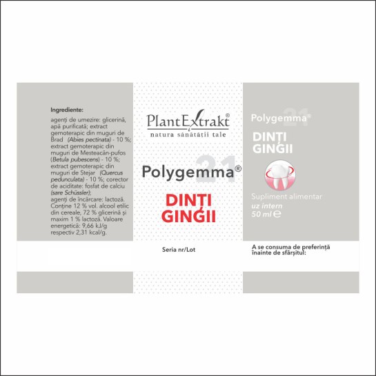 Polygemma 21, Dinti si Gingii, 50ml, PlantExtrakt