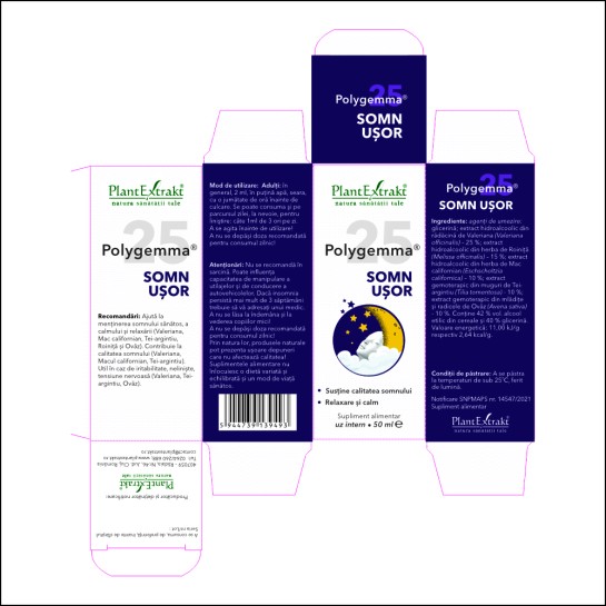 Polygemma 25, Somn Usor, 50ml, PlantExtrakt
