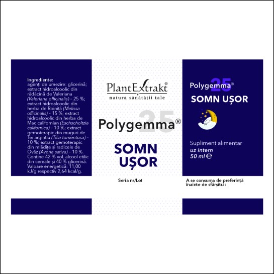 Polygemma 25, Somn Usor, 50ml, PlantExtrakt