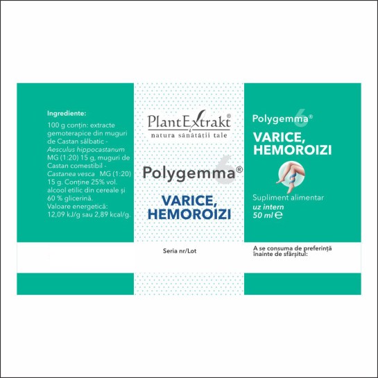 Polygemma 6, Varice si Hemoroizi, 50ml, PlantExtrakt