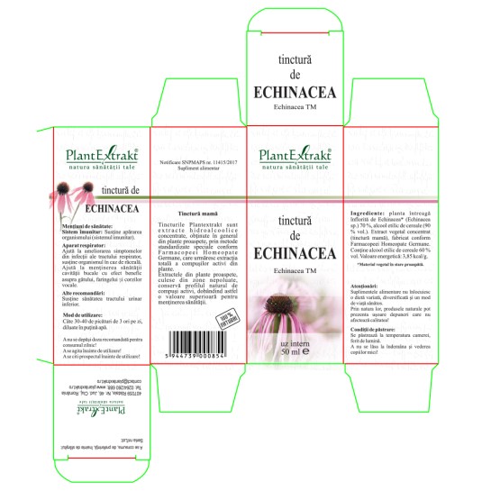 Tinctură echinaceea (Echinaceea TM), 50ml, PlantExtrakt