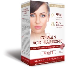 Colagen cu Acid Hialuronic Forte, 30 comprimate, Interherb 