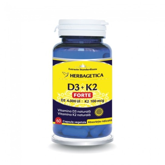 D3+K2 Forte 60 capsule, Herbagetica