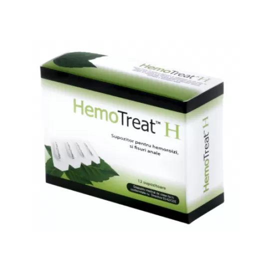 Hemotreat H supozitoare pentru hemoroizi si fisuri anale, 12 bucati, GlobalTreat
