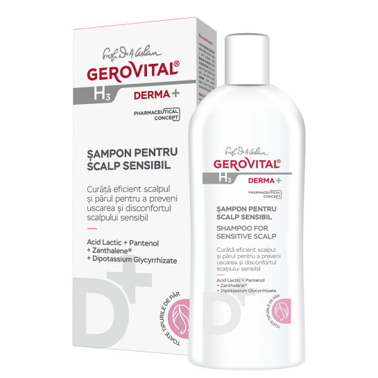 Gerovital H3 Derma+, Sampon scalp sensibil, 200ml