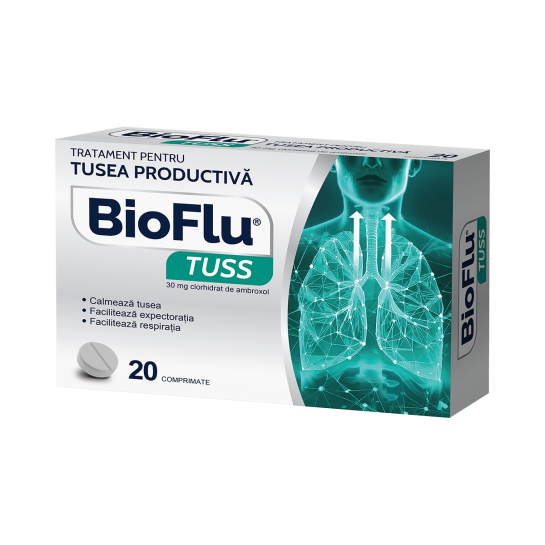Bioflu Tuss, 30mg, 20 comprimate, Biofarm 