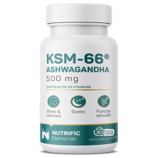 Ashwagandha KSM, 500mg, 30 capsule vegetale, Nutrific