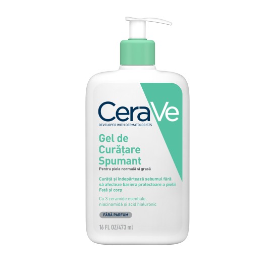 CeraVe gel de curatare spumant, piele normala si grasa 473ml