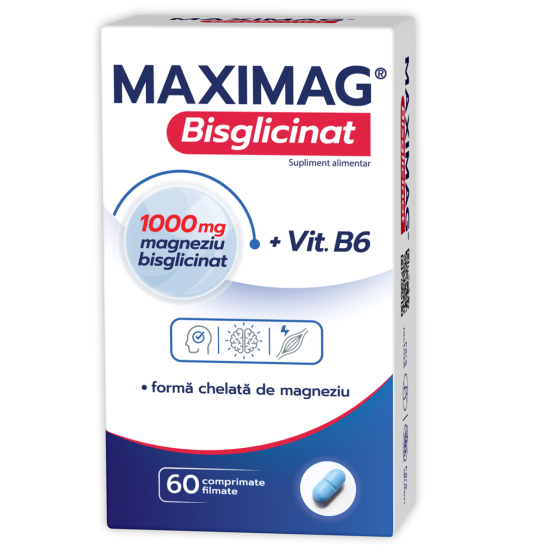 MaxiMag Bisglicinat, 1000mg, 60 comprimate, Zdrovit