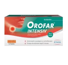 Orofar intensiv portocale fara zahar, 8.75mg, 16 pastile, Stada
