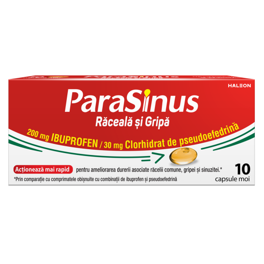 Parasinus Raceala si Gripa, 200mg/30mg, 10 capsule moi, Haleon