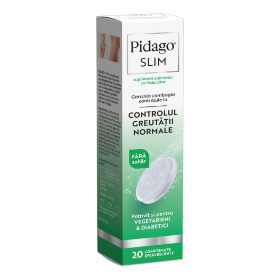 Pidago Slim, 20 comprimate efervescente, Fiterman Pharma