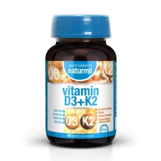 Vitamina D3+K2, 60 comprimate, Naturmil