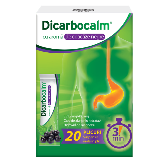 Dicarbocalm aroma coacaze negre, 4.3ml, 20 plicuri, Opella
