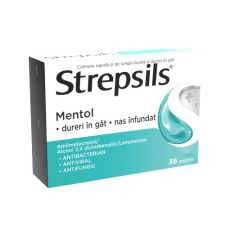 Strepsils Mentol, 36 pastile, Reckitt Benckiser Healthcare 