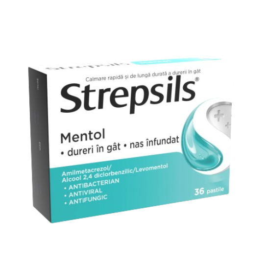 Strepsils Mentol, 36 pastile, Reckitt Benckiser Healthcare 