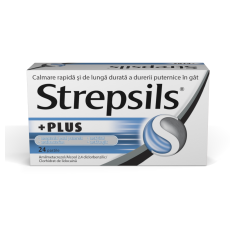Strepsils Plus, 24 pastile, Reckitt Benckiser Healthcare 