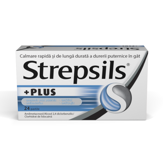 Strepsils Plus, 24 pastile, Reckitt Benckiser Healthcare 