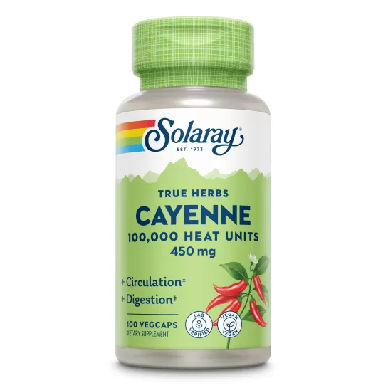 Cayenne ardei iute 450mg Solaray, 100 capsule, Secom 