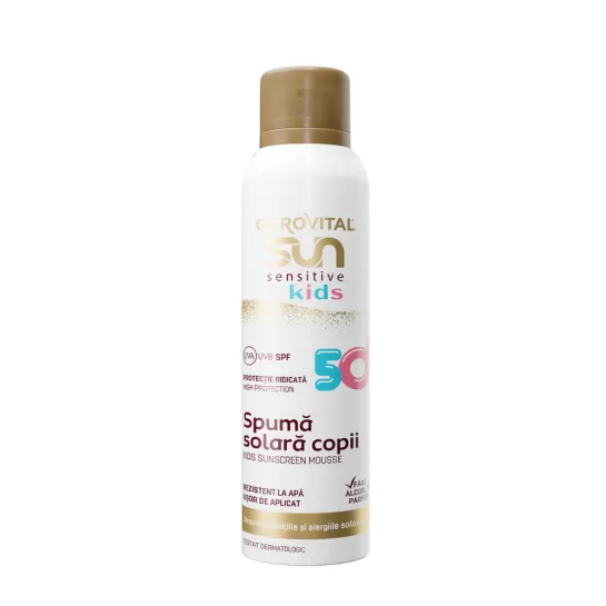 Spuma cu protectie solara pentru copii Sun Sensitive Kids, SPF50, 150ml, Gerovital