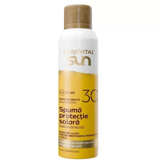 Spuma de corp cu protectie solara SPF30 Sun, 150ml, Gerovital 