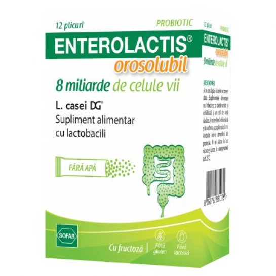 Enterolactis orosolubil, 12 plicuri, Sofar 