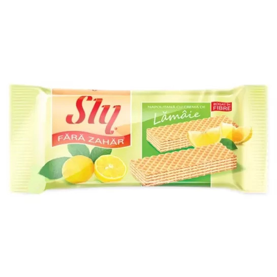 Napolitane cu crema de lamaie fara zahar 40g, Sly Nutritia