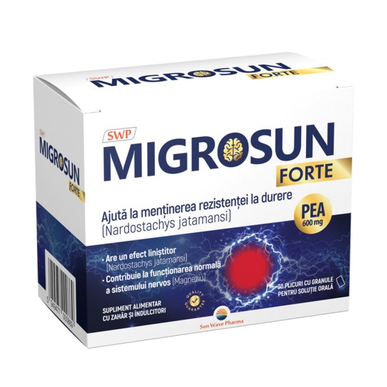Migrosun Forte, 30 plicuri cu granule pentru soluție orală, Sun Wave Pharma